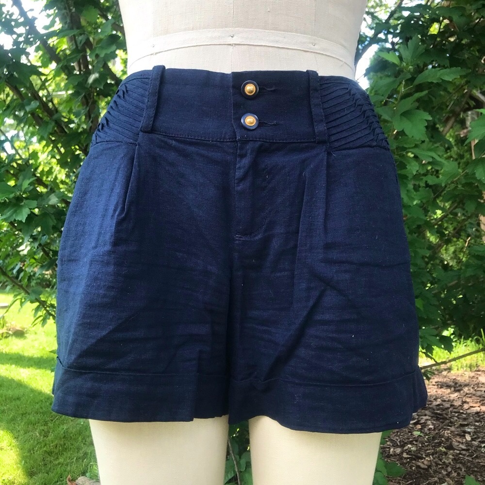Anthropologie Elevenses Navy Blue Shorts